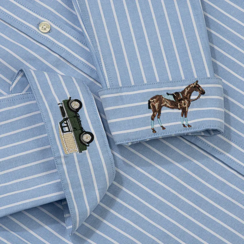 Hook Polo Ladies Thick Stripe Oxford Shirt