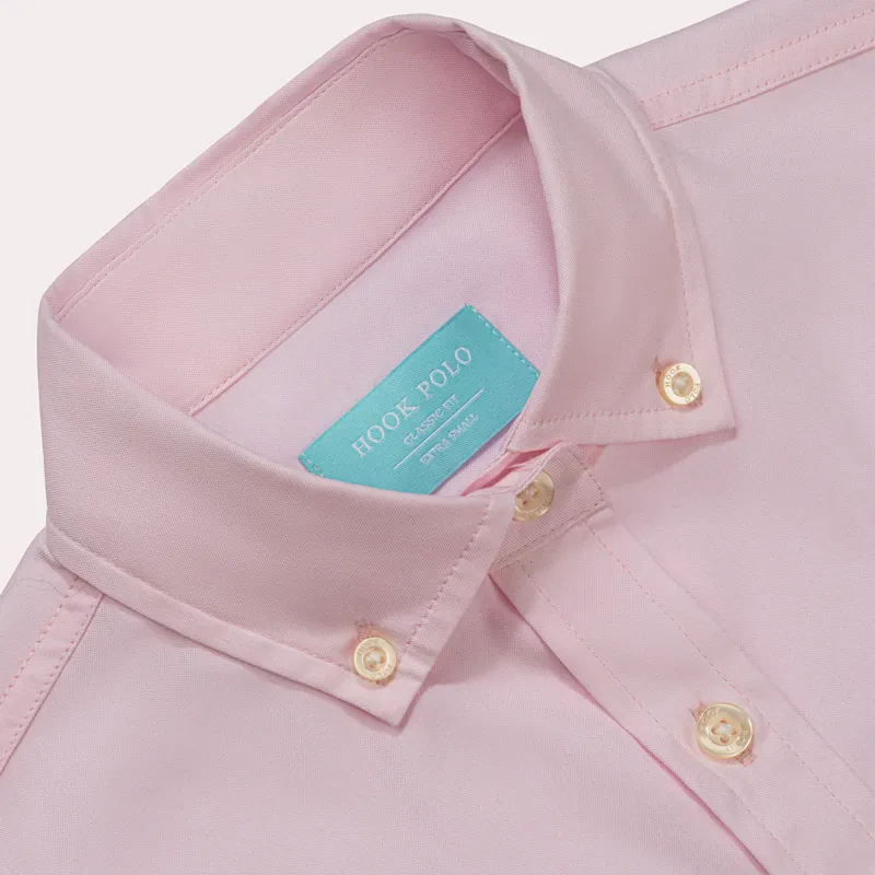 Hook Polo Men's Pink Oxford Shirt-3