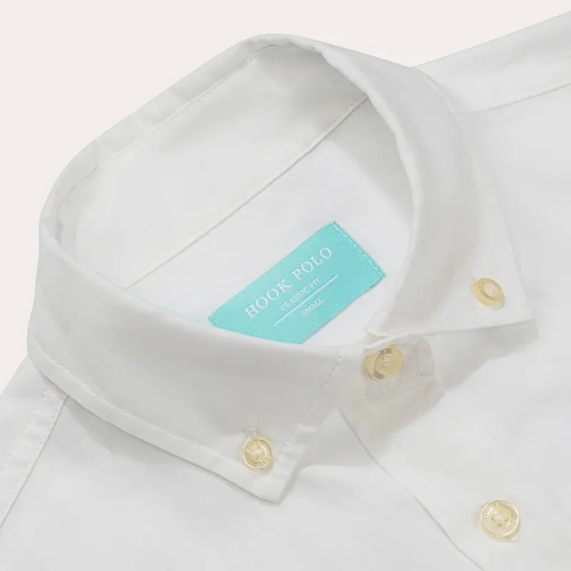 Hook Polo Men's White Linen Shirt-4