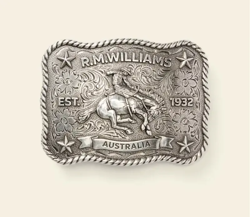 RM Williams Cloudbuster Trophy Buckle Antique Silver