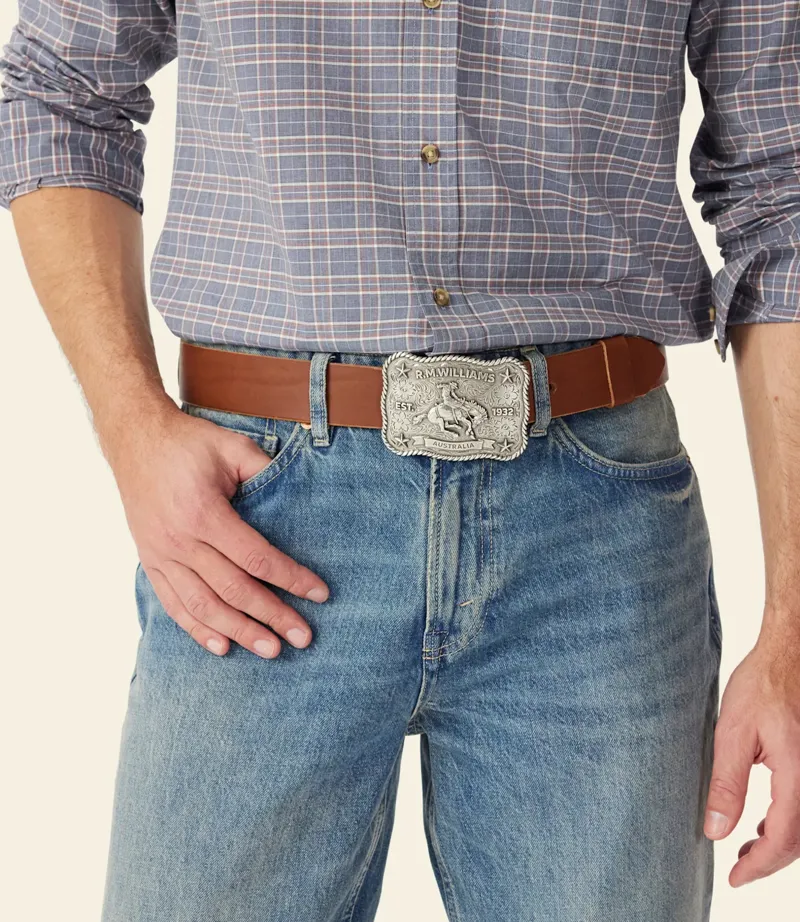 RM Williams Cloudbuster Trophy Buckle Antique Silver-1