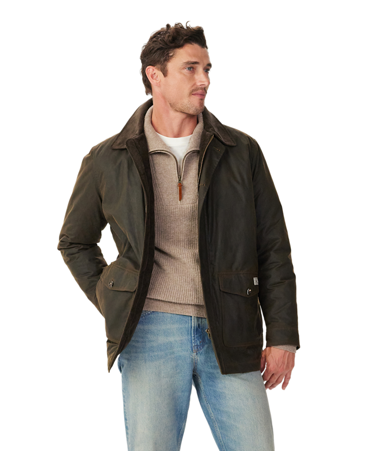 RM Williams Alberton Waxed Jacket in Dark Khaki-1