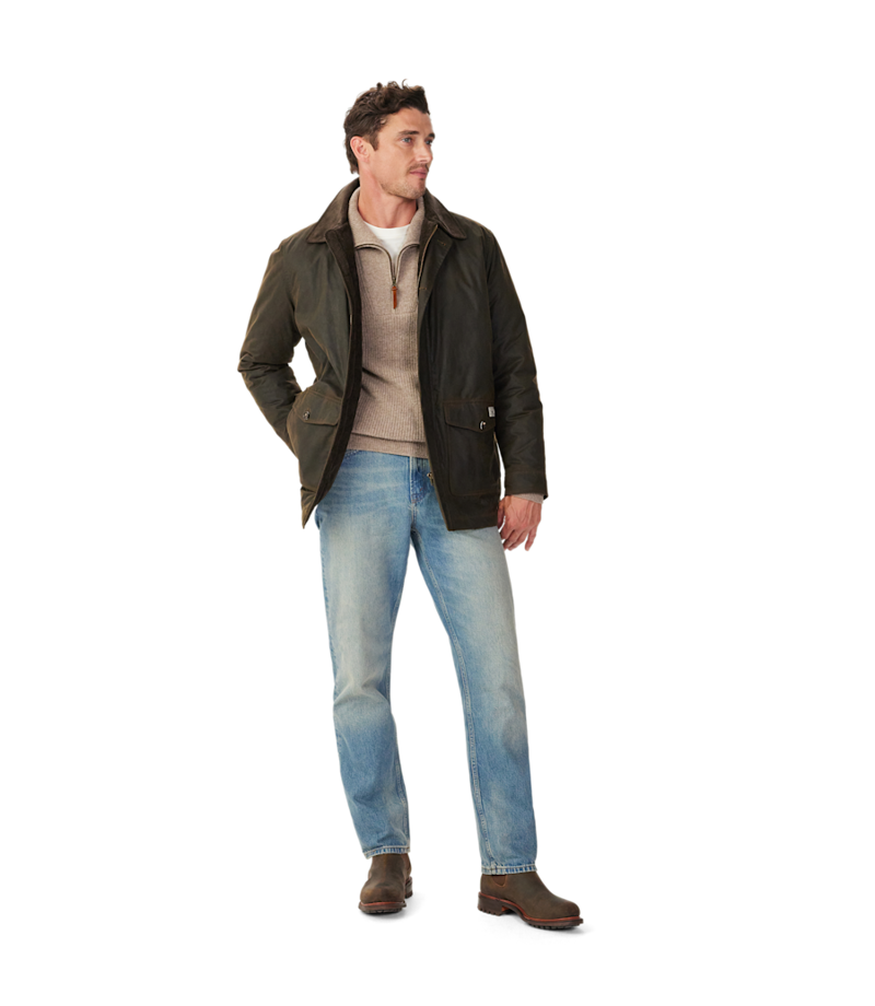 RM Williams Alberton Waxed Jacket in Dark Khaki-2