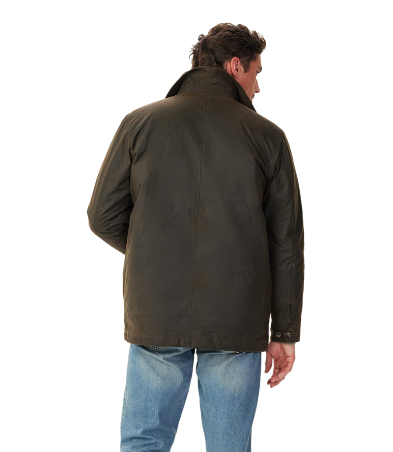 RM Williams Alberton Waxed Jacket in Dark Khaki-3