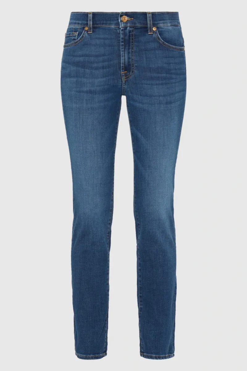 7 For All Mankind Roxanne Bair Duchess Mid Blue Jeans -6