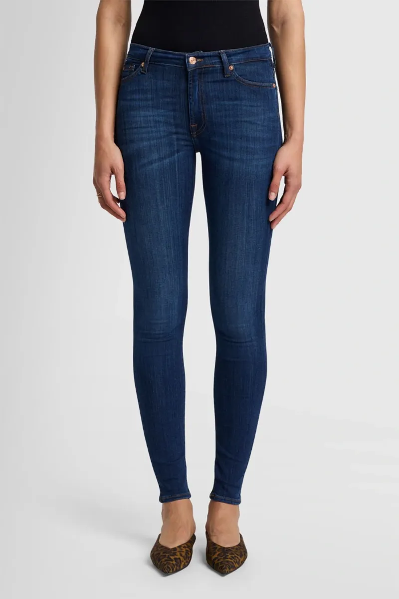 7 For All Mankind High Waist Skinny Slim Illusion Luxe Starlight Jeans-5