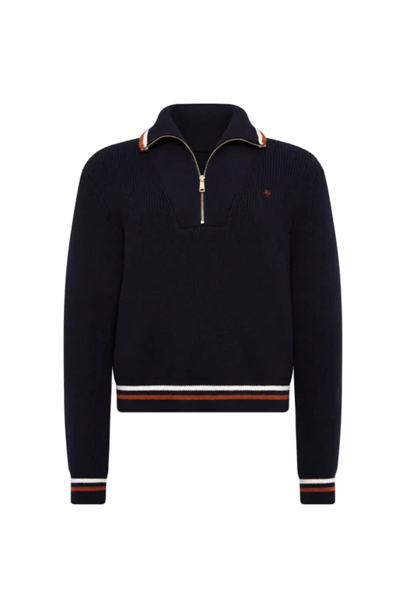 Holland Cooper Jessica Quarter Zip Knit Ink Navy