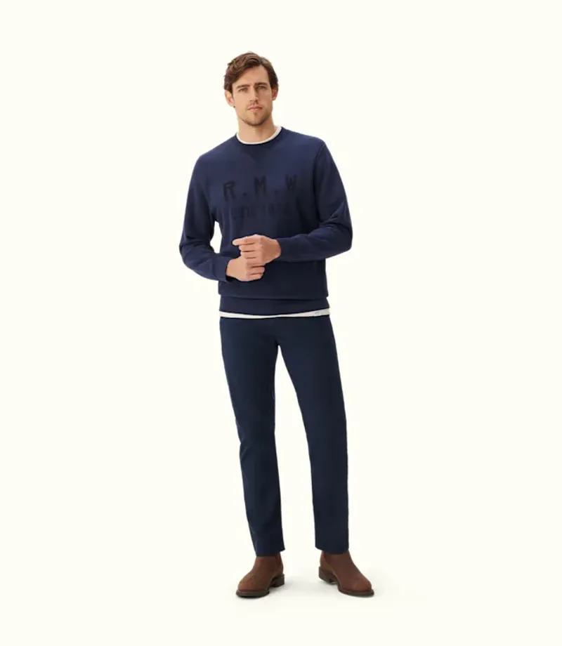 RM Williams Stencil Crew Neck Sweatshirt Midnight-3