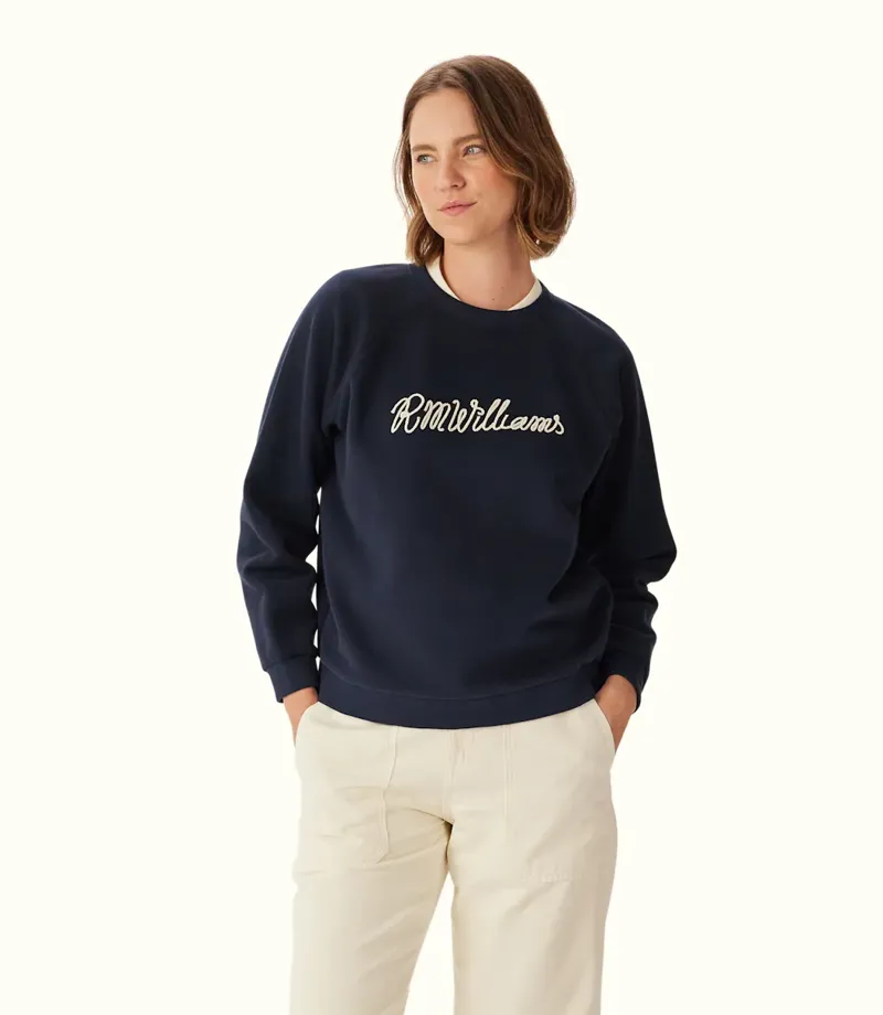 RM Williams Lasso Brushed Sweatshirt Navy-1