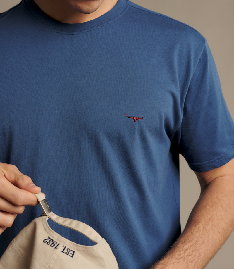 RM Williams Parson T-Shirt in Mid Blue-3