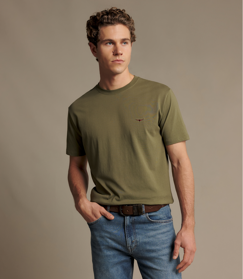 RM Williams Parson T-Shirt in Fatigue-1