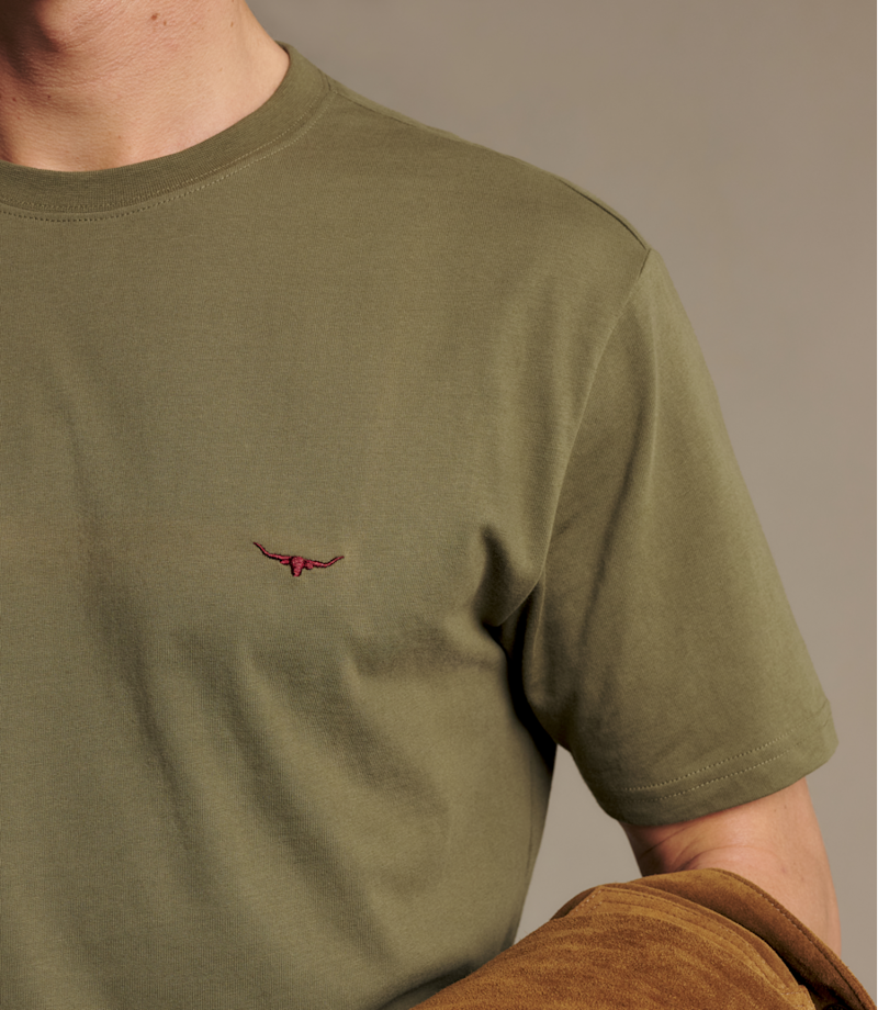 RM Williams Parson T-Shirt in Fatigue-3