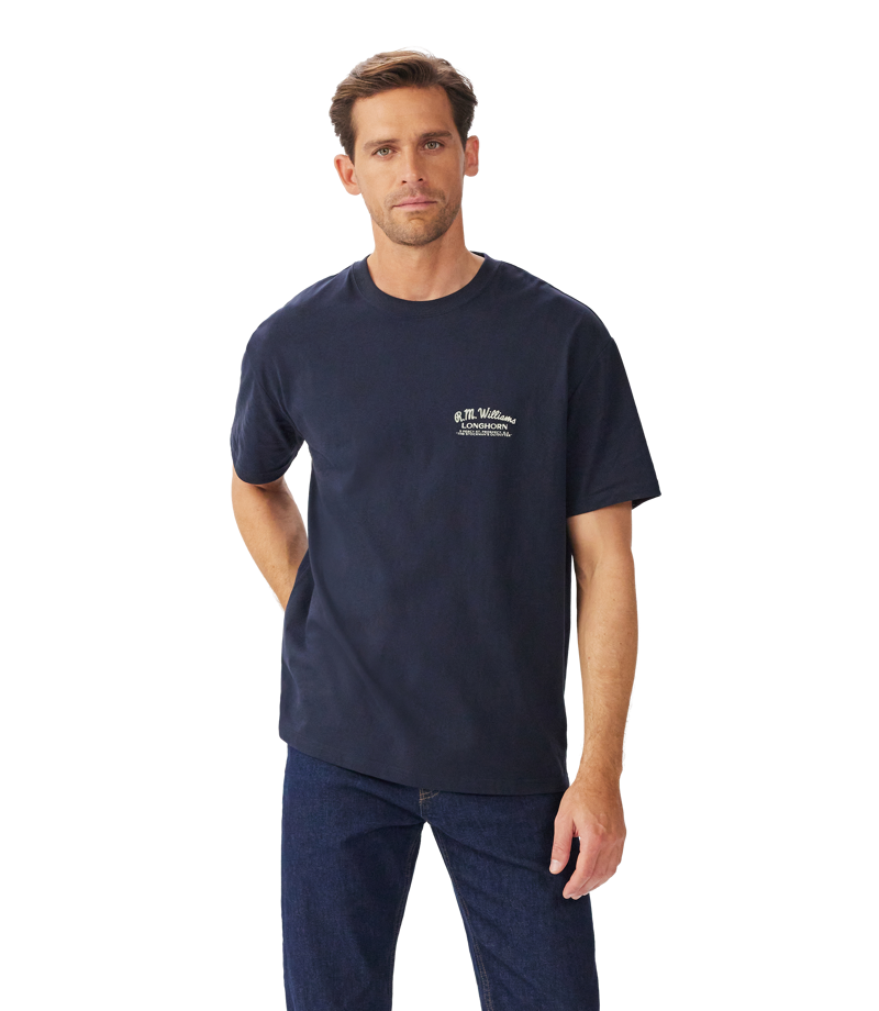 RM Williams Longhorn T-Shirt Navy-3
