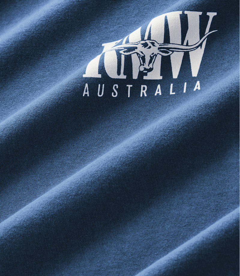 RM Williams Classic R.M.W. T-Shirt in Mid Blue-5