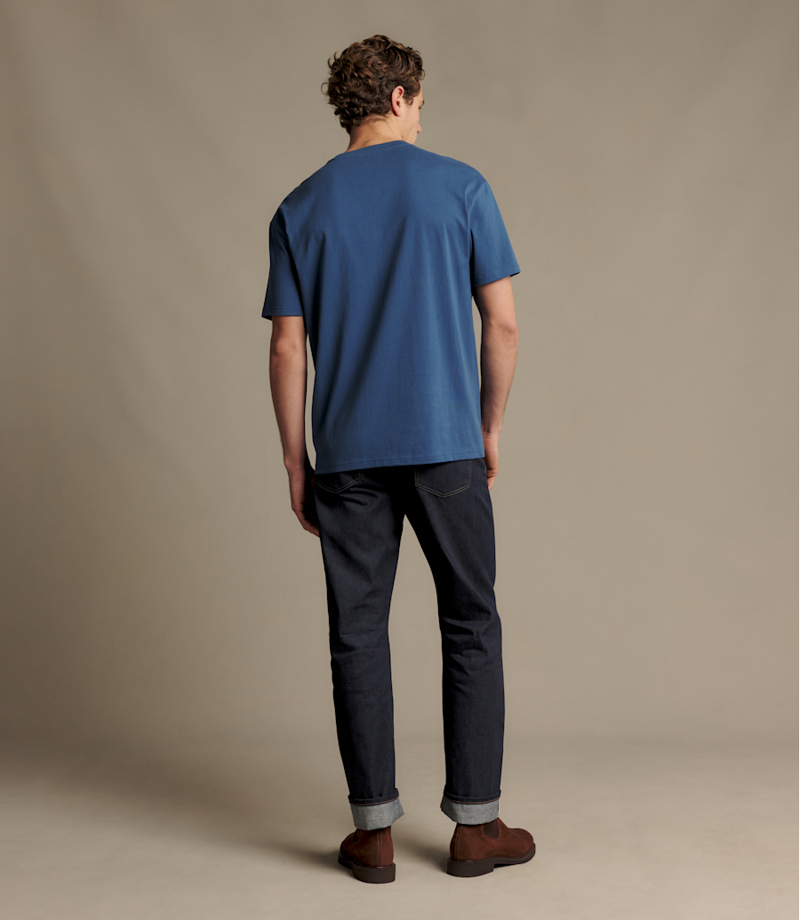 RM Williams Classic R.M.W. T-Shirt in Mid Blue-3