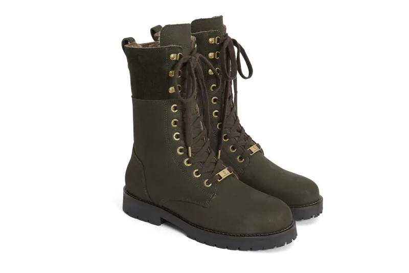 Fairfax and Favor Anglesey Boots Shearling Lined Moss Green Nubuck-1