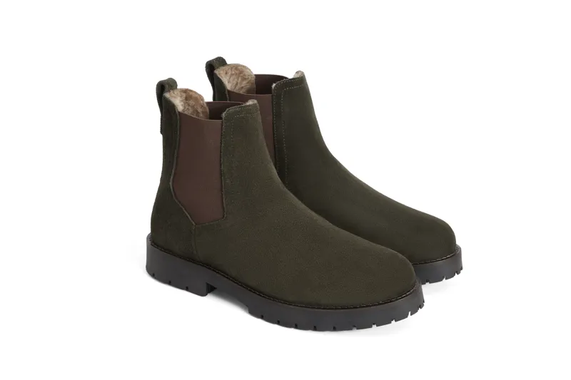 Fairfax and Favor Womens Sheepskin Boudica Moss Green Suede-1