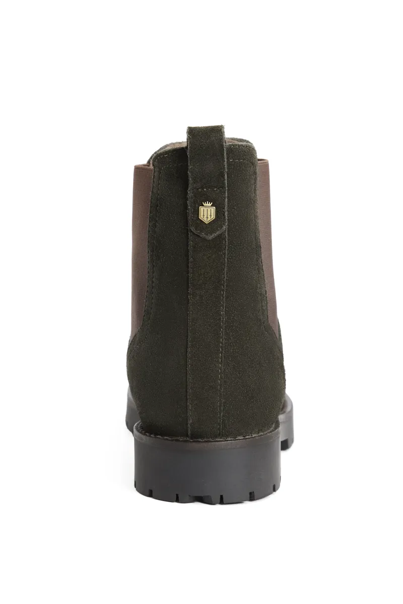 Fairfax and Favor Womens Sheepskin Boudica Moss Green Suede-2