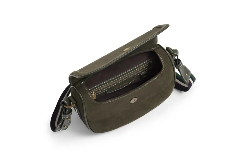 Fairfax and Favor Boston Handbag Moss Green Suede-2