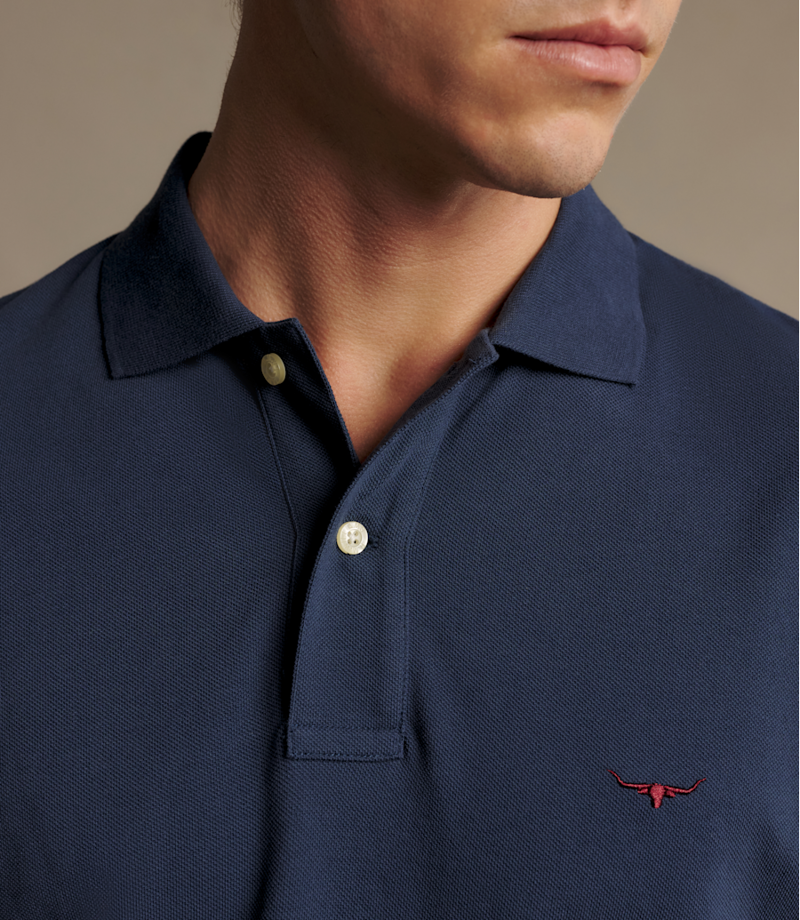 RM Williams Rod Polo in Worker Blue-4