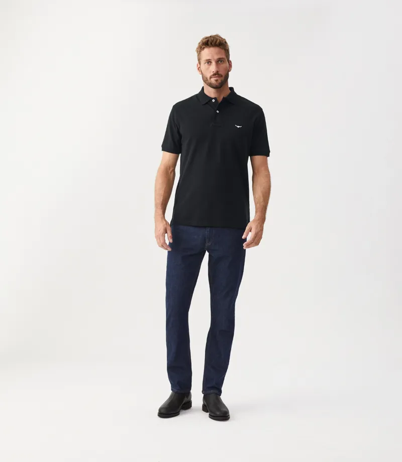 RM Williams Rod Polo T Shirt in Navy-3