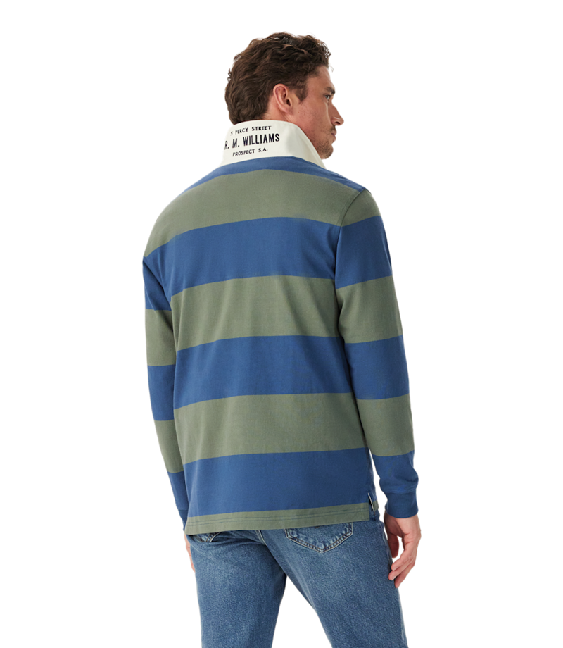 RM Williams Jones Stripe Rugby in Ensign Blue-3