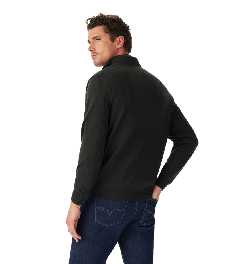 RM Williams Ernest Merino 1/4 Zip Knit in Forest Green-3