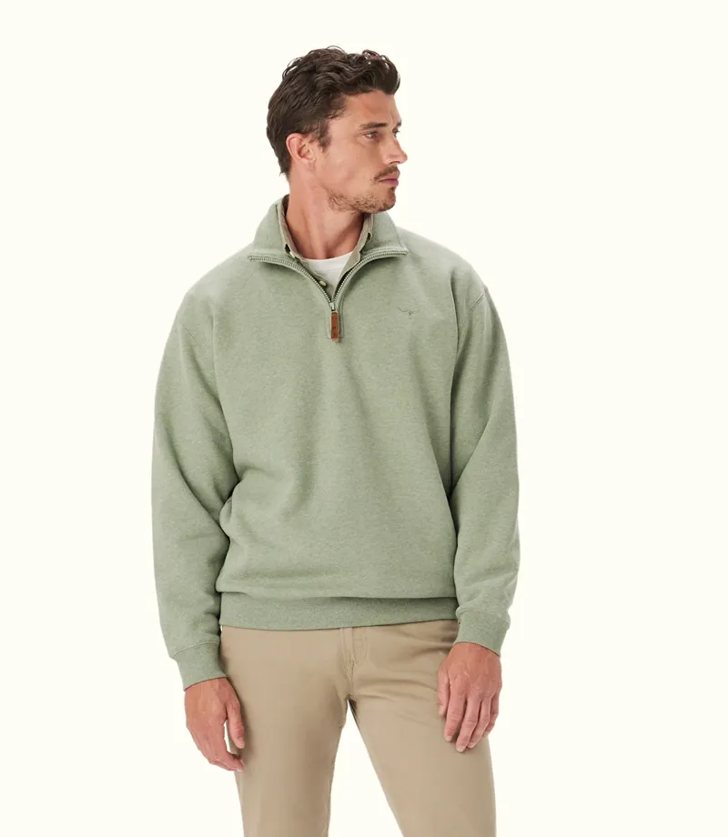 RM Williams Mulyungarie Quarter Zip Sweatshirt Grey Marle-3