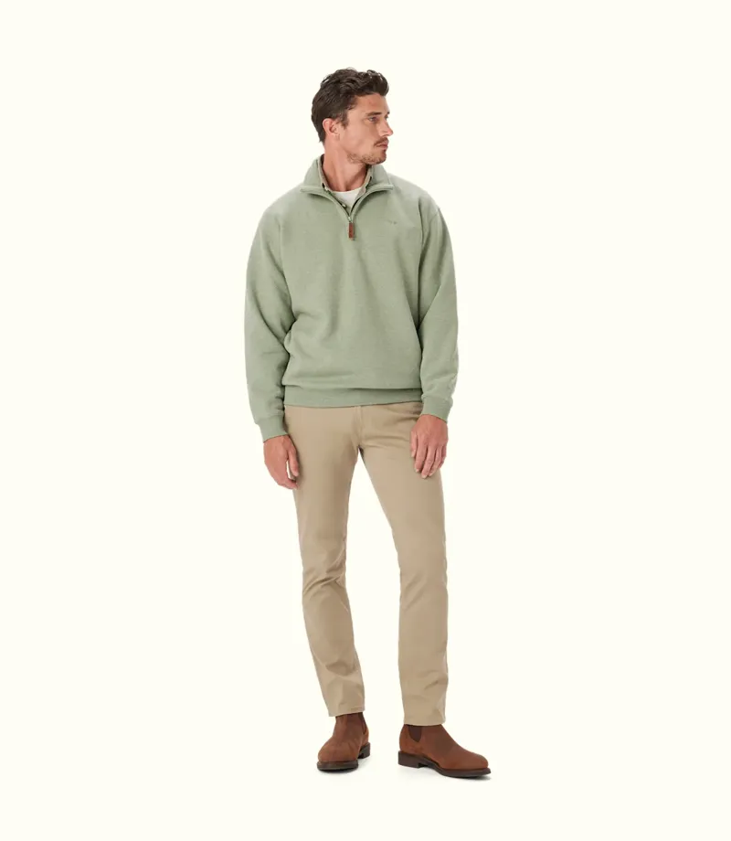 RM Williams Mulyungarie Quarter Zip Sweatshirt Grey Marle-2