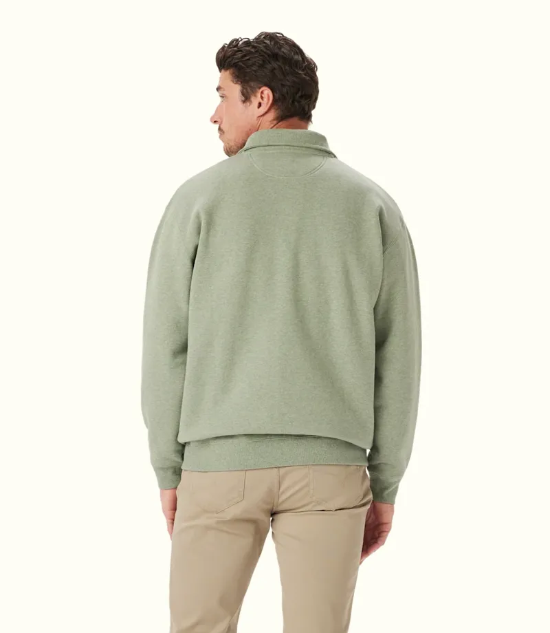 RM Williams Mulyungarie Quarter Zip Sweatshirt Green Marle-1