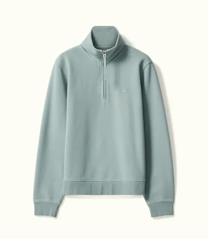 RM Williams Trickett Quarter Zip Sweatshirt Jade-1
