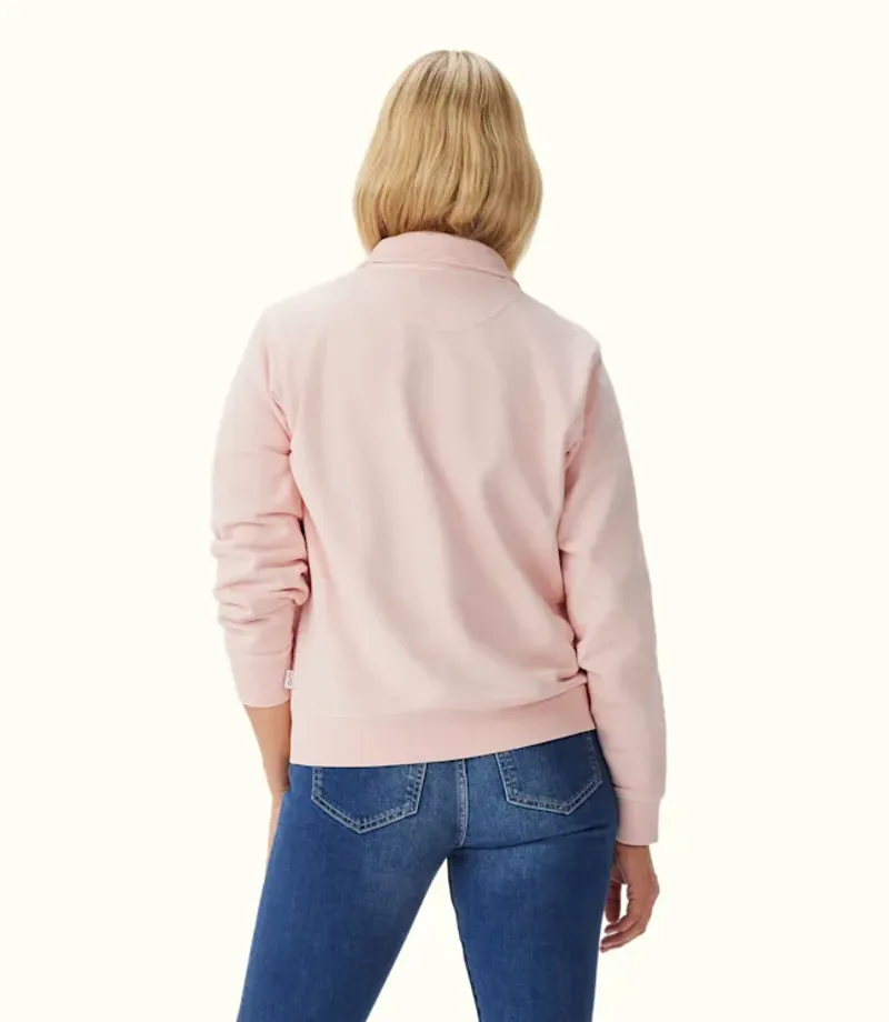 RM Williams Trickett Quarter Zip Sweatshirt Rose Smoke-2