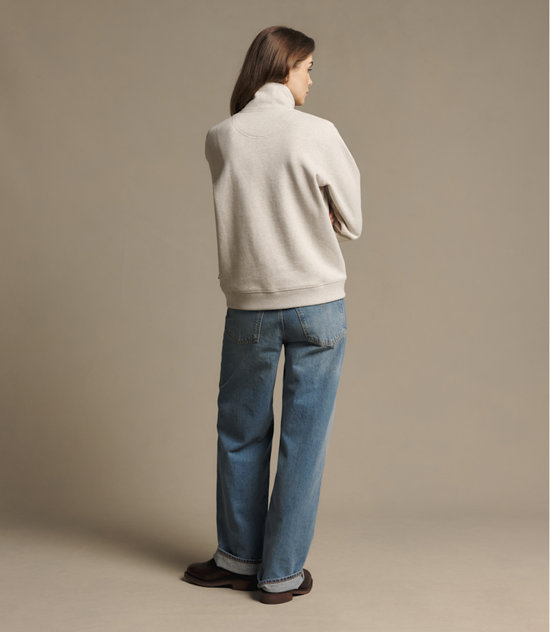 RM Williams Trickett Quarter Zip Sweatshirt in Oatmeal-3