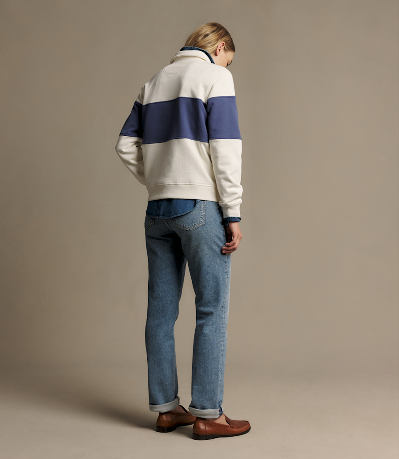 RM Williams Trickett Panel Sweatshirt in Ivory-3