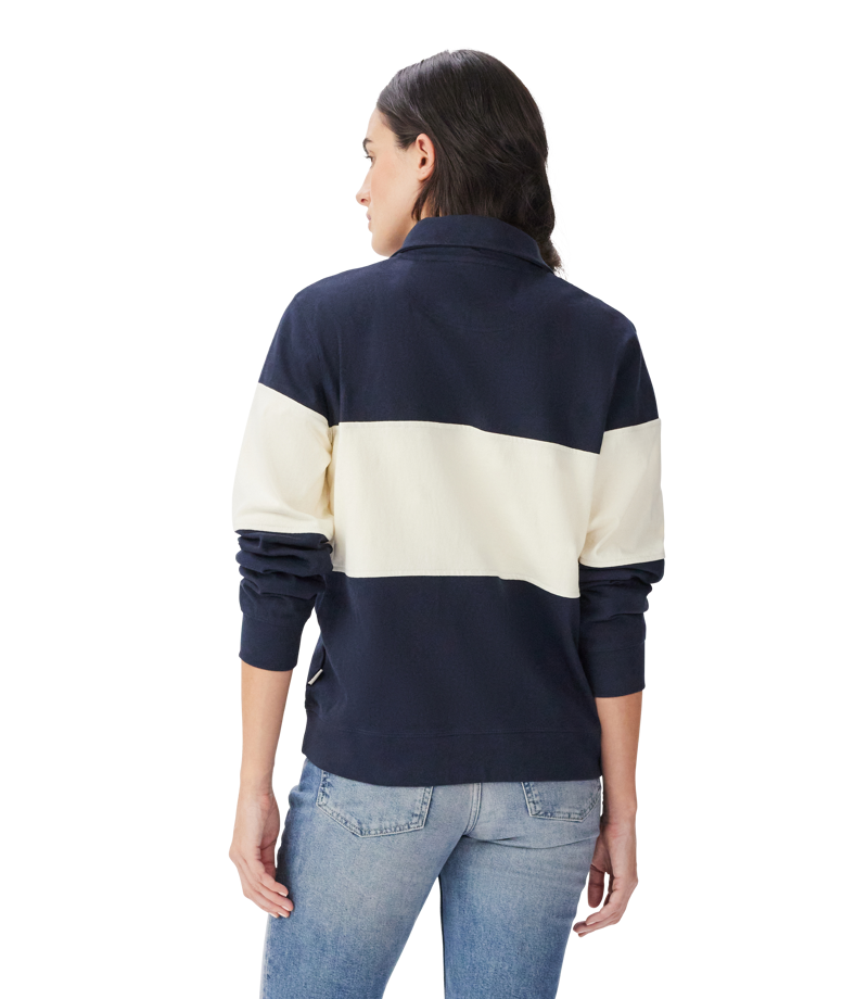 RM Williams Trickett Panel Sweatshirt Navy Ivory-2