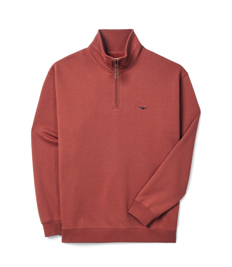 RM Williams Mulyungarie 1/4 Zip Sweatshirt Brick Red