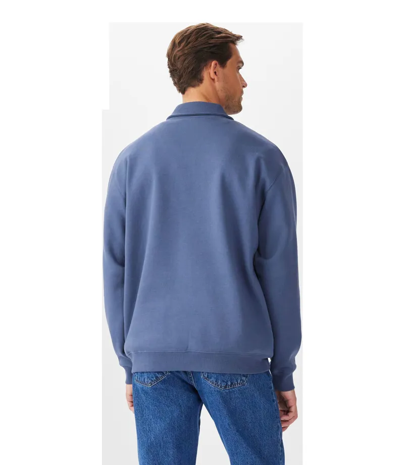 RM Williams Mulyungarie 1/4 Zip Sweatshirt Blue-3