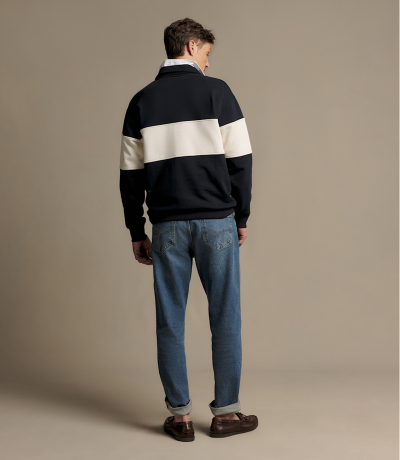 RM Williams Heritage Panel 1/4 Zip in Navy-4