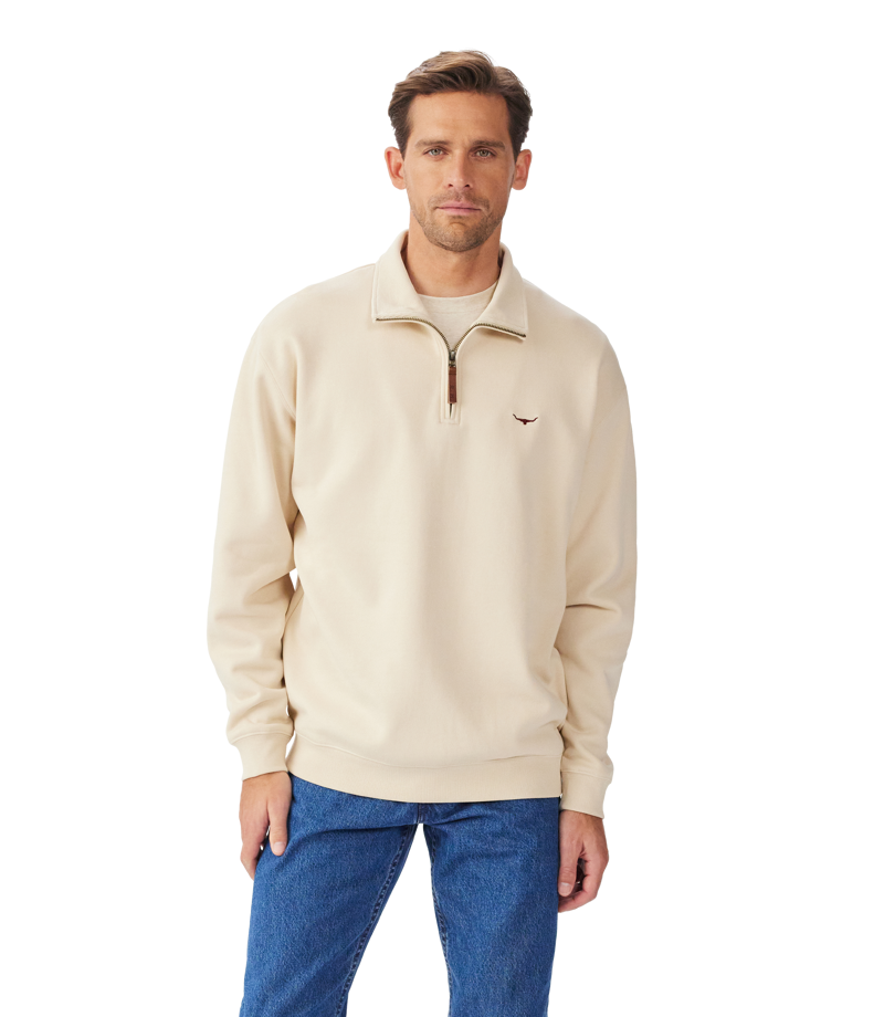  RM Williams Mulyungarie 1/4 Zip Sweatshirt Sand-2
