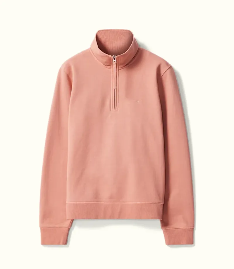 RM Williams Trickett Quarter Zip Sweatshirt Shell Pink-1