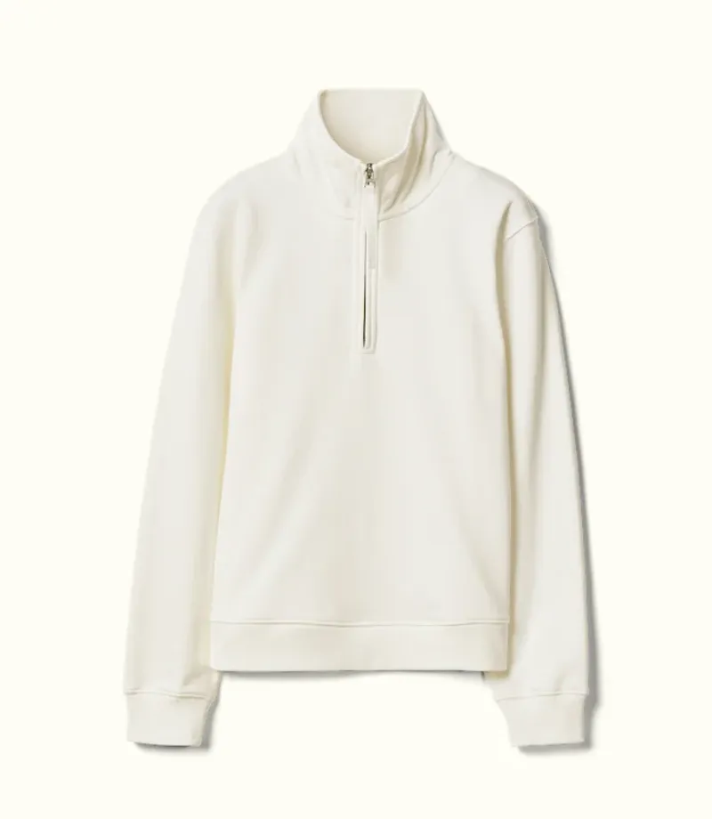RM Williams Trickett Quarter Zip Sweatshirt Off White