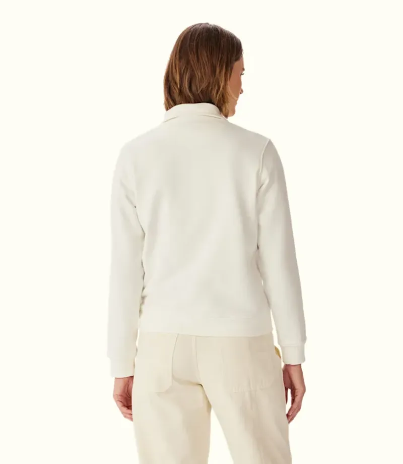 RM Williams Trickett Quarter Zip Sweatshirt Off White-3