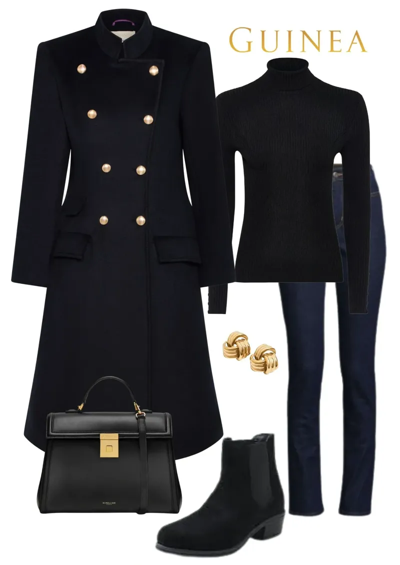 Guinea Knightsbridge Wool Coat in Navy-4