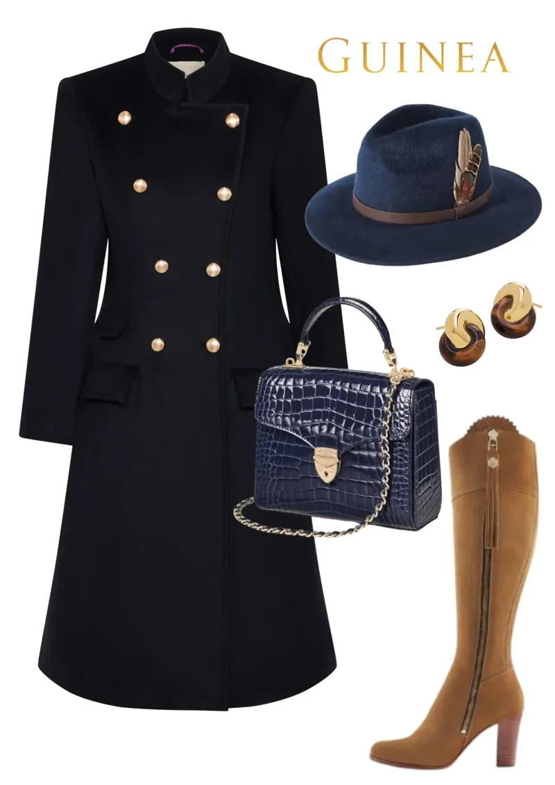 Guinea Knightsbridge Wool Coat in Navy-3