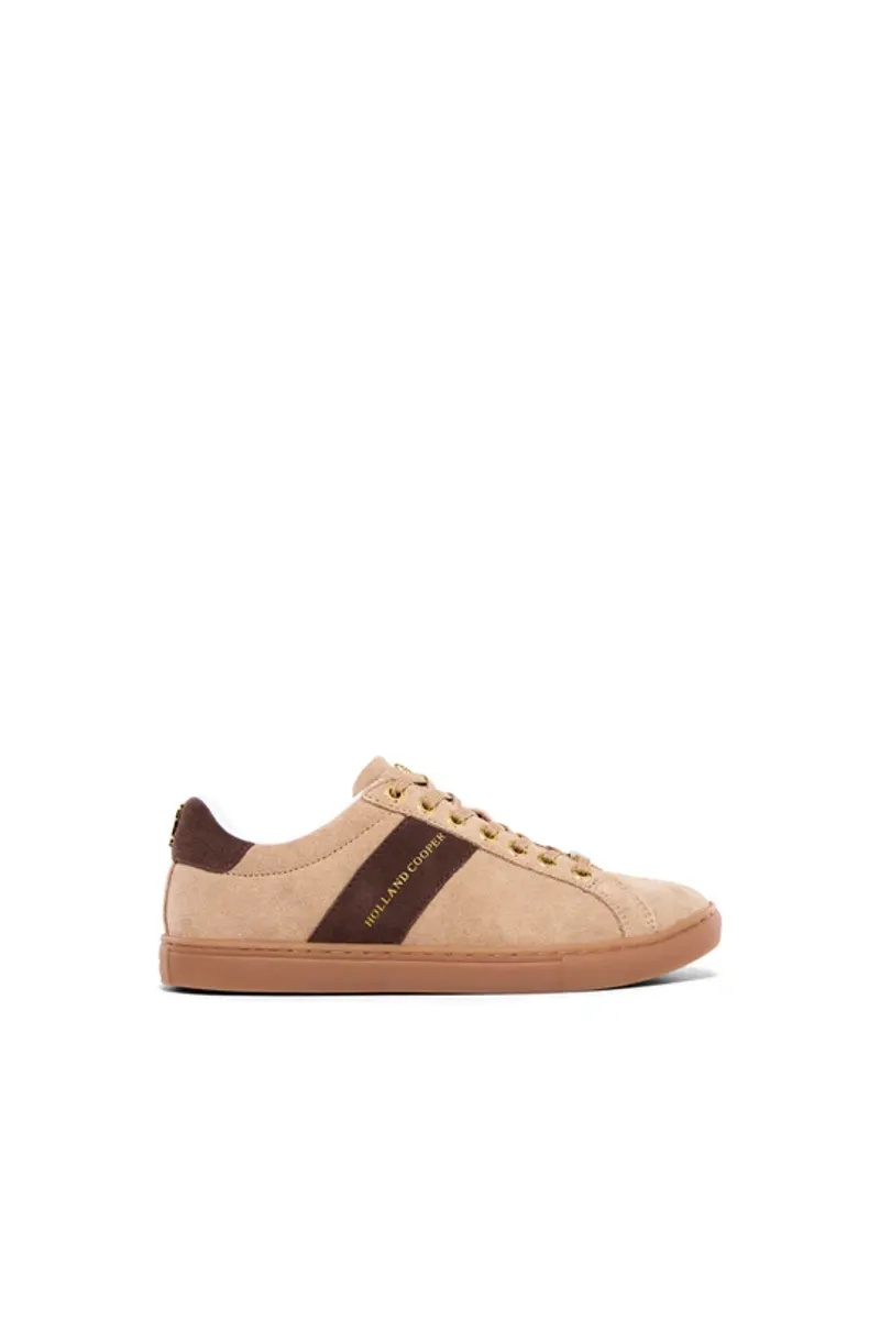 Holland Cooper Knightsbridge Court Trainer Taupe Dark Chocolate-1
