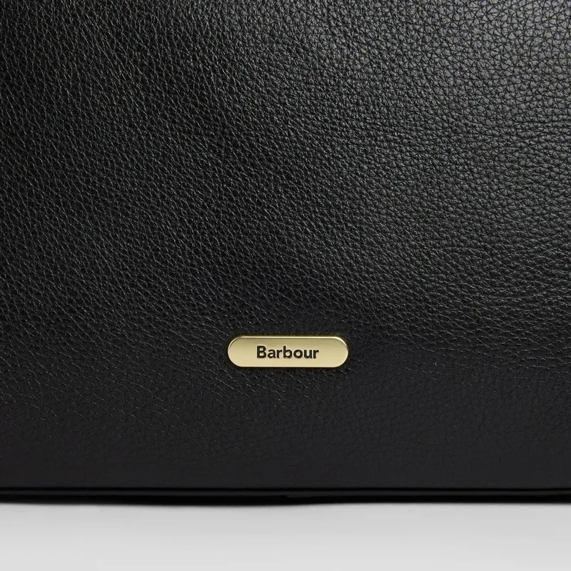Barbour Alder Leather Tote Bag Large in Black-2