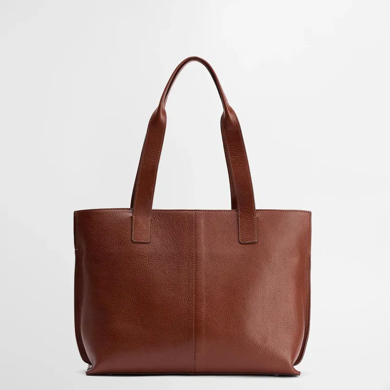 Barbour Alder Leather Tote Bag Large in Brown-1