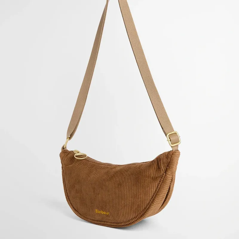 Barbour Mini Mia Cord Sling Bag in Brown-2