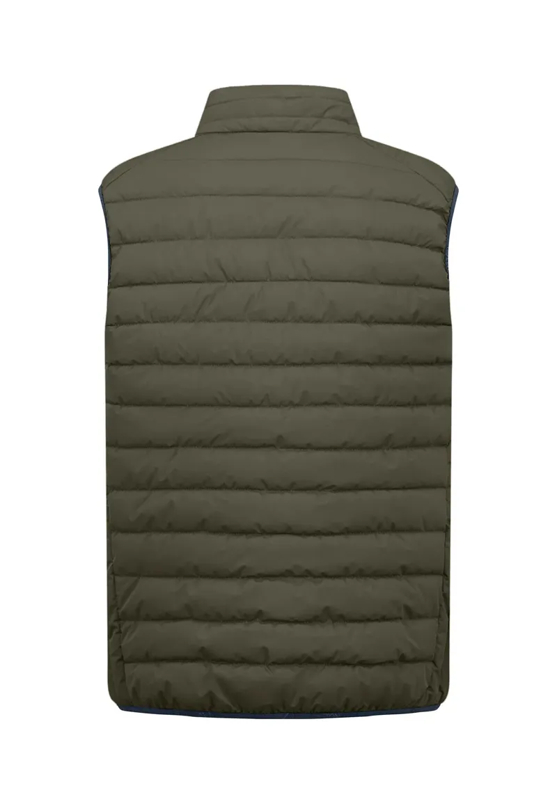 Fynch Hatton Light Weight Gilet Dark Khaki-1