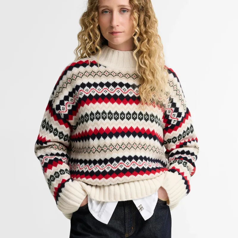 Barbour Aspen Knitted Jumper in Cloud Multi-2